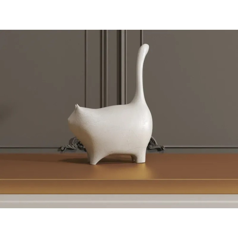 Escultura Minimalista de Gato – Decoración Elegante