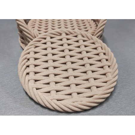 Set de 6 Posavasos con Apariencia Tejida y Base Organizadora